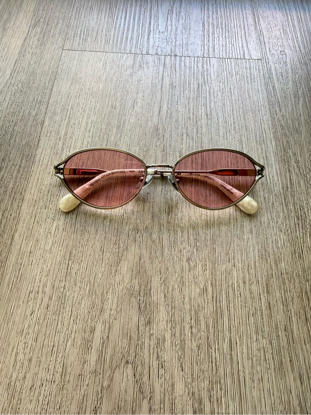 quay australia formal affair adorned pink & silver 90's round sunglasses eyewear